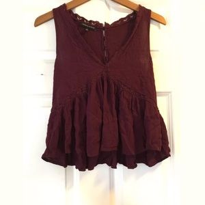 Kendall & Kylie Burgundy Tank Top Size M
